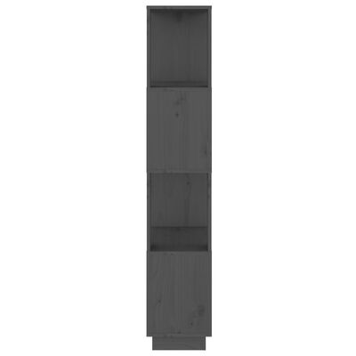 vidaXL bogreol/rumdeler 51x25x132 cm massivt fyrretræ grå