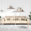 vidaXL Sofa med pude Creme 250 x 77 x 76 cm Stof
