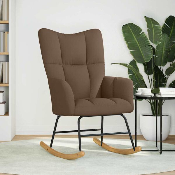 vidaXL gyngestol stof brun