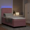 vidaXL LED Box Spring Bed med madras Lyser&oslash;d 90 x 200 cm Stof
