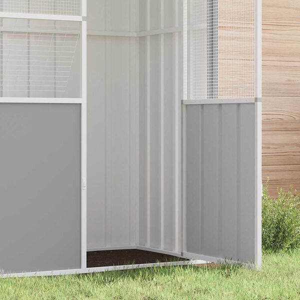 vidaXL fuglebur 215x78x200 cm galvaniseret stål grå