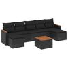 vidaXL sofas&aelig;t til haven 8 dele med hynder polyrattan sort
