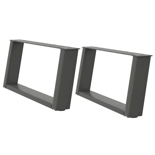 vidaXL sofabordsben U-formet 2 stk. antracit 60x(30-31) cm st&aring;l