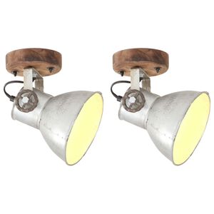 vidaXL industrielle v&aelig;g-/loftlamper 2 stk. 20x25 cm E27 s&oslash;lvfarvet