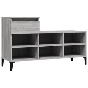 vidaXL skoskab 102x36x60 cm konstrueret tr&aelig; gr&aring; sonoma-eg