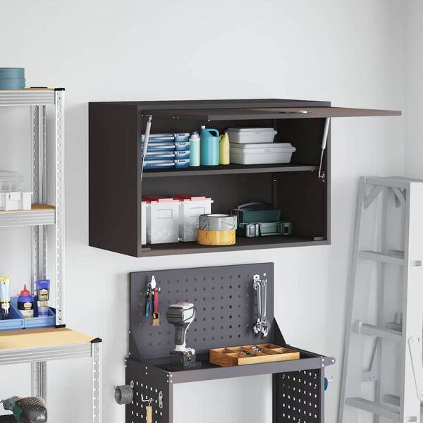 vidaXL V&aelig;gbeslag til Garage Sort 80 x 40 x 53 cm Pulverlakeret st&aring;l