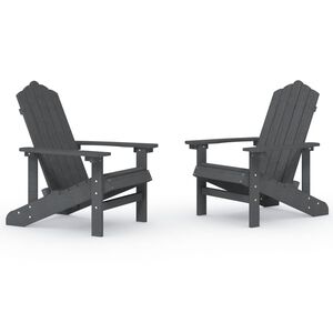 vidaXL Adirondack-havestole 2 stk. HDPE antracitgr&aring;