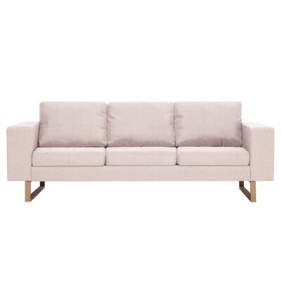 vidaXL 3-personers sofa i stof cremefarvet