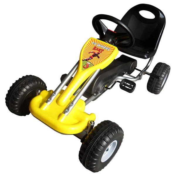 vidaXL pedal-gokart gul