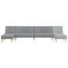 vidaXL L-formet sovesofa 255x140x70 cm stof lysegr&aring;