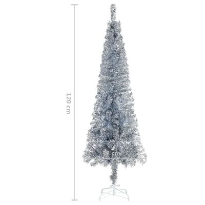 vidaXL smalt juletræ 120 cm sølvfarvet