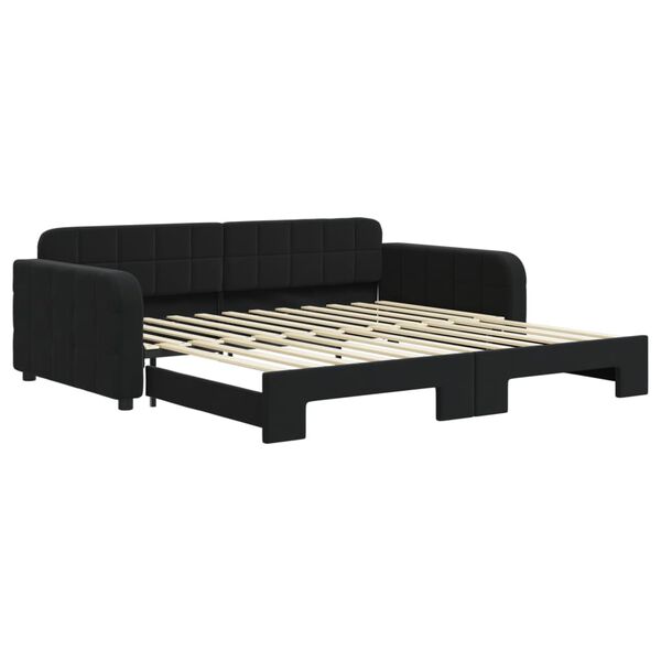 vidaXL daybed med udtræk 100x200 cm velour sort