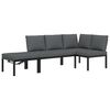 vidaXL sofas&aelig;t til haven 3 dele med hynder aluminium sort