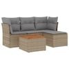 vidaXL havesofas&aelig;t 5 dele med hynder polyrattan beige