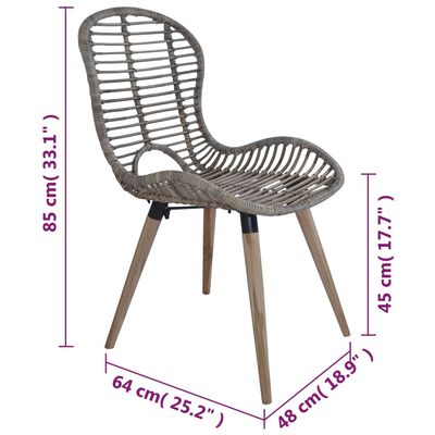 vidaXL spisebordsstole 6 stk. naturligt rattan brun