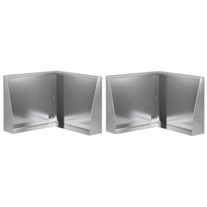vidaXL St&oslash;ttemur 2 stk. 50 x 50 x 40 cm Galvaniseret st&aring;l S&oslash;lv