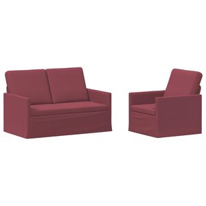 vidaXL Sofa S&aelig;t 2 pcs Vinr&oslash;d Stof