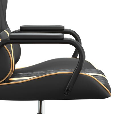vidaXL gamingstol m. massagefunktion kunstlæder sort + guldfarvet