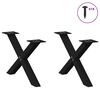 vidaXL sofabordsben X-formet 2 stk. sort 60 x (30-31) cm st&aring;l
