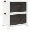 vidaXL Stabelbar opbevaringskasse med hjul 2-etagers 75 L 64x40x76 cm