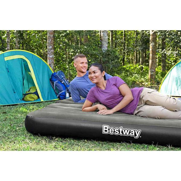 Bestway 3-i-1 oppustelig luftmadras 188x99x25 cm sort og grå