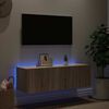 vidaXL v&aelig;gh&aelig;ngt tv-bord med LED-lys 100x35x31 cmsonoma-eg