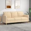 vidaXL 3-personers sofa 180 cm stof cremefarvet