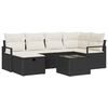 vidaXL Havesofa S&aelig;t 7 stk. Sort polyrattan