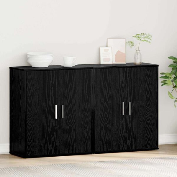 vidaXL Sideboard 2 pcs Sort eg 60 x 31 x 70 cm Konstrueret tr&aelig;