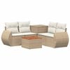 vidaXL Sofa S&aelig;t 6 stk. Beige og cremehvid Poly Rattan og St&aring;l