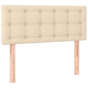 vidaXL sengegavl 80x5x78/88 cm stof cremefarvet
