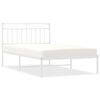 vidaXL sengeramme med sengegavl 107x203 cm metal hvid