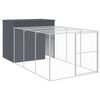 vidaXL hundehus med l&oslash;beg&aring;rd 214x457x181 cm galvaniseret st&aring;l antracit