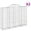 vidaXL buede gabionkurve 2 stk. 200x30x140/160 cm galvaniseret jern