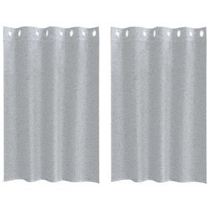 vidaXL Voile Gardin 2 stk. M&oslash;rkegr&aring; 140 x 140 cm Polyester