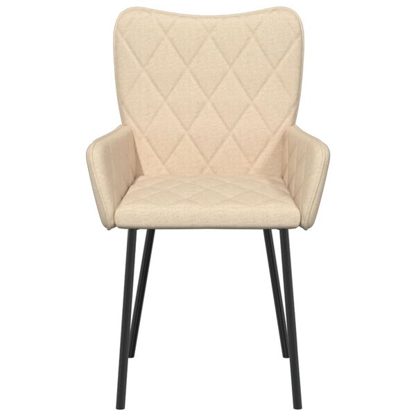 vidaXL spisebordsstole 2 stk. stof cremefarvet