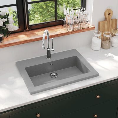 vidaXL håndvask 600x450x120 mm granit grå