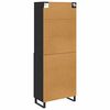 vidaXL Highboard med skuffe Sort eg 69,5 x 34 x 180 cm Konstrueret tr&aelig;