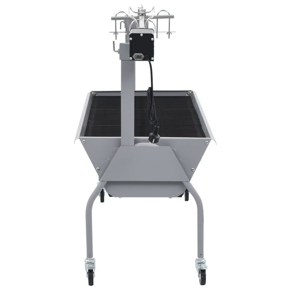 vidaXL elektrisk grill med rotisserie rustfrit st&aring;l