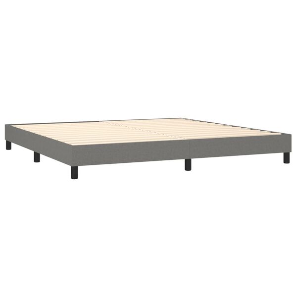 vidaXL Boxspring sengeramme 200x200 cm stof m&oslash;rkegr&aring;