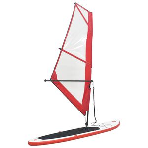 vidaXL oppusteligt paddleboard med sejl r&oslash;d og hvid