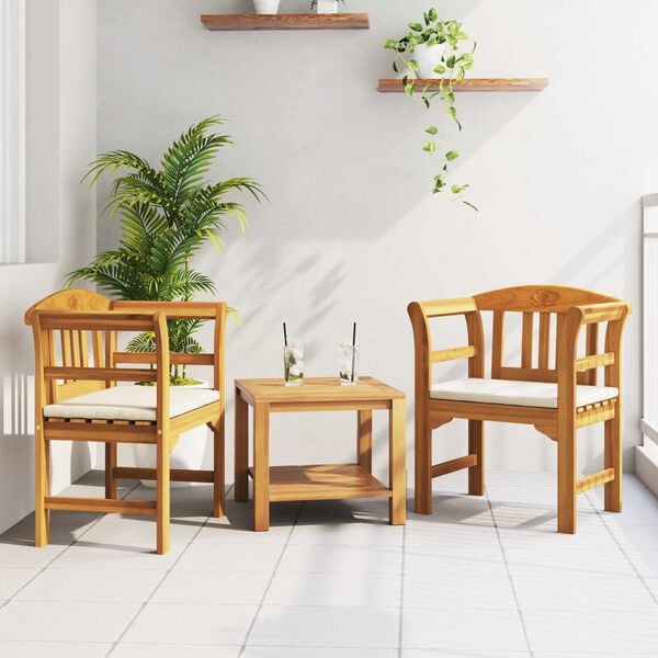 vidaXL Roseb&aelig;nk Naturlig 68,5 x 46 x 82,5 cm Massivt Akacietr&aelig;