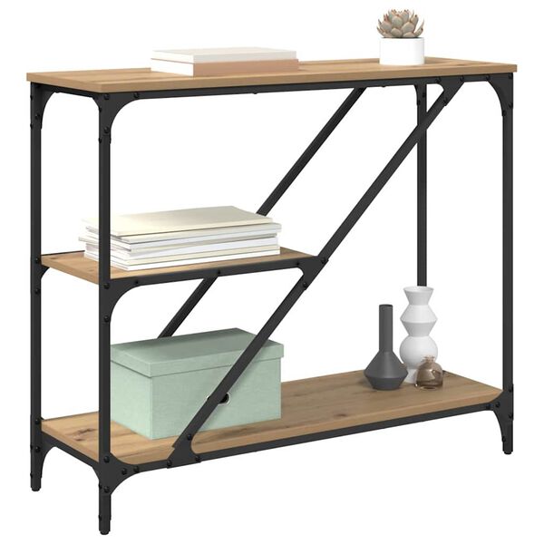 vidaXL Konsolbord Artisan Egetr&aelig; 88,5 x 30 x 75 cm Konstrueret tr&aelig;