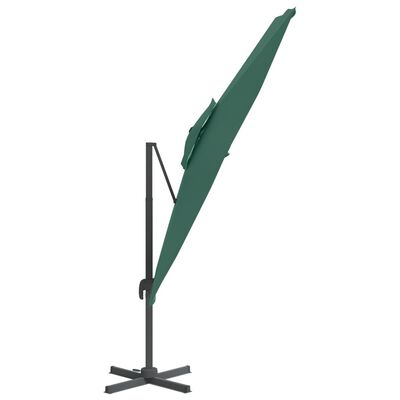vidaXL hængeparasol med dobbelt top 300x300 cm Grøn