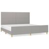vidaXL sengeramme uden madras 200x200 cm stof lysegr&aring;