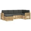 vidaXL Udend&oslash;rs sofagruppe 6 pcs Hvid og antracit Polyester