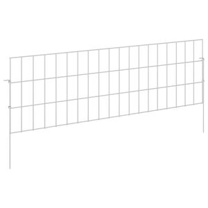 vidaXL Havehegn med p&aelig;le 24 stk. 95 x 30 cm Galvaniseret st&aring;l S&oslash;lv