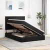 vidaXL Seng med opbevaring og madras Sort 140 x 190 cm Fl&oslash;jl