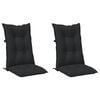 vidaXL H&oslash;jrygget Stol Pudepakke 2 pcs Melange Sort 120 x 50 x 7 cm