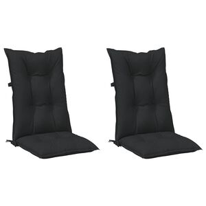 vidaXL H&oslash;jrygget Stol Pudepakke 2 stk. Polyester Melange Sort